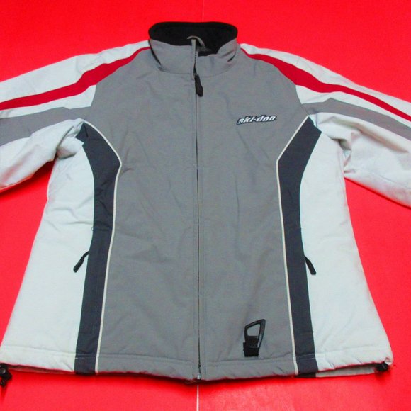 Ski-doo BRP Bombardier Jacket Style Women's Gray/White/Red Size M - Picture 2 of 6